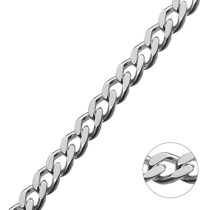 Weiss Rhodiniert – Panzerkette 8,1mm (1m)