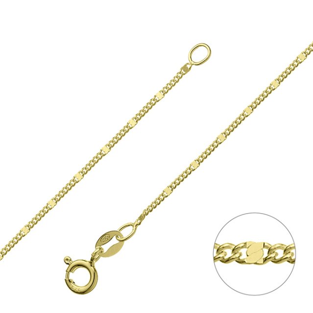 Yellow Gold 3µ – 1,2mm curb chain 1,5mm flat squares (1m)