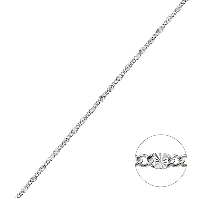 Catena groumette 1,2mm quadratini rigati 1,5mm (1m)