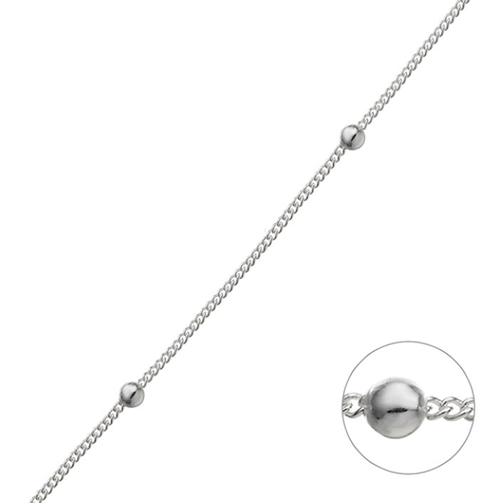 1,2mm curb chain 3mm beads (1m)