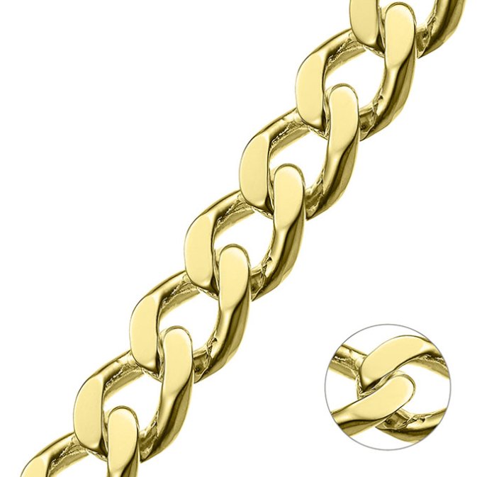 Yellow Gold 3µ – 15,1mm curb chain (1m)