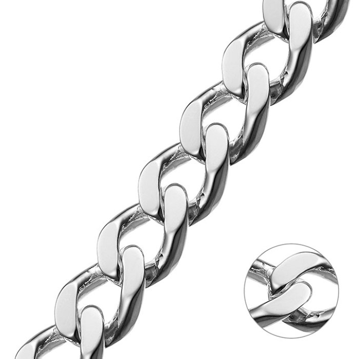 Weiss Rhodiniert – Panzerkette 15,1mm (1m)