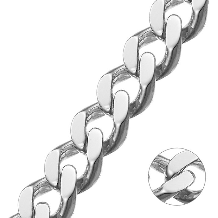 Weiss Rhodiniert – Panzerkette 17mm (1m)