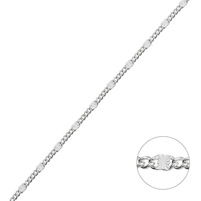 1,5mm curb chain 1,9mm striated squares (1m)