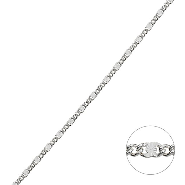 Catena groumette 1,5mm quadratini rigati 1,9mm (1m)