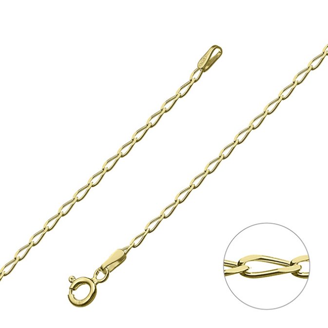 Yellow Gold 3µ – 1,75mm long link curb chain (1m)