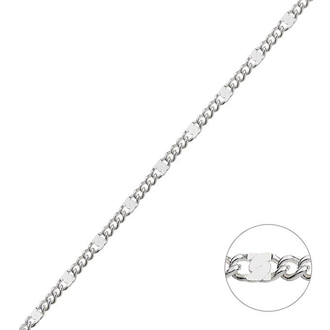 1,9mm curb chain 2,4mm flat squares (1m)