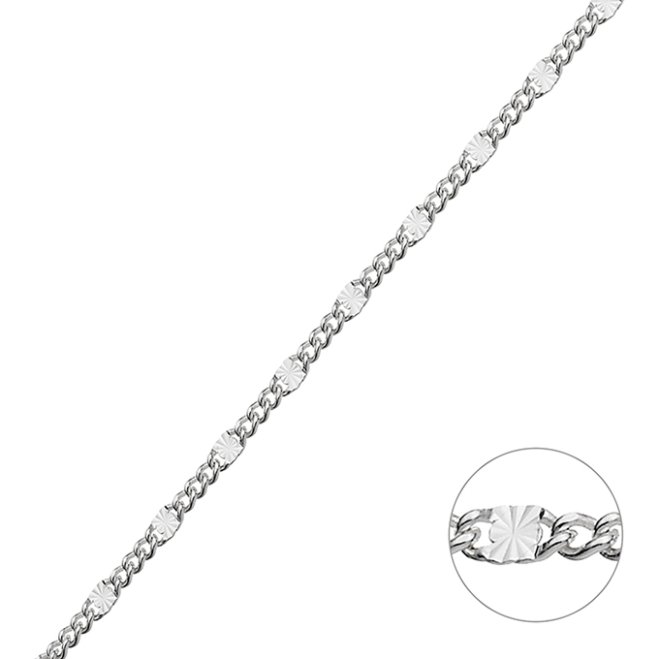 Catena groumette 1,9mm quadratini rigati 2,4mm (1m)