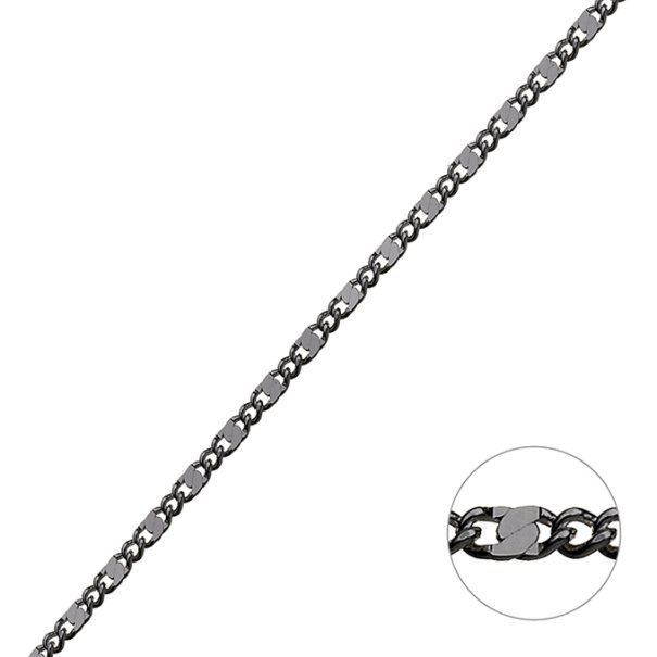 Rodiato Nero – Catena groumette 1,9mm quadratini piatti 2,4mm (1m)