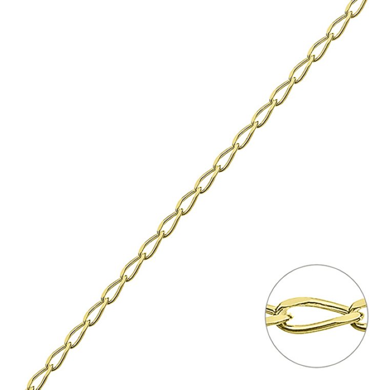Placcato Oro 1µ – Catena groumette 2,3mm maglia lunga (1m)