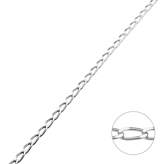 3mm diamond cut curb chain wire 1mm (1m)