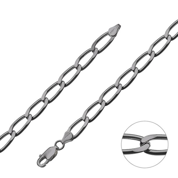 Rodiato Nero – Catena gourmetta allungata 5,7mm filo 1,4mm (1m)