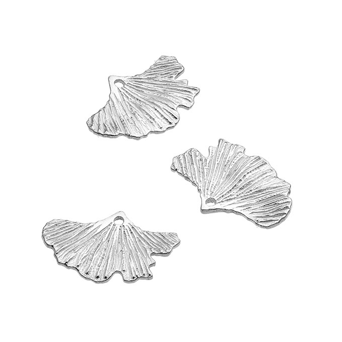 Pendenti foglia di Ginkgo biloba 14x10mm foro 1mm (5pz)