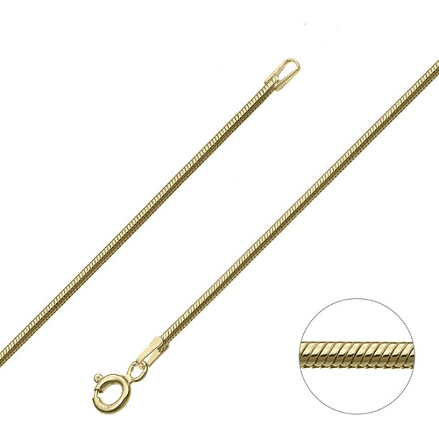 Yellow Gold 3µ – 1,55mm snake chain (1m)