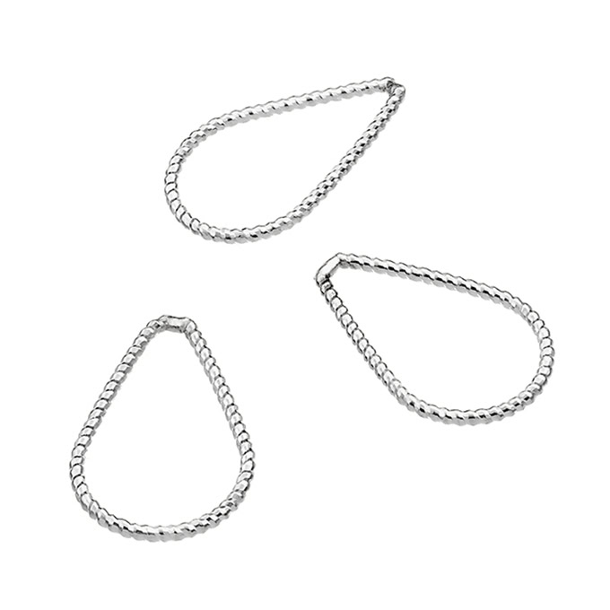 15x10mm drop charms 0,9mm beaded wire (10pcs)