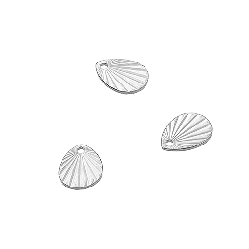 Pendentifs goutte rayée recto verso 6x8mm trou 0,95mm (10pcs)