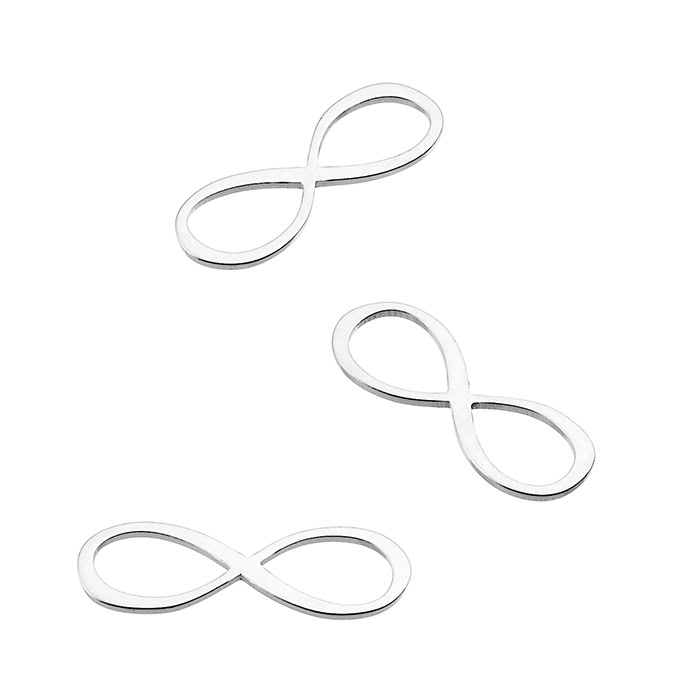 Simbolo Infinito piatto 15x5mm (circa 15pz)