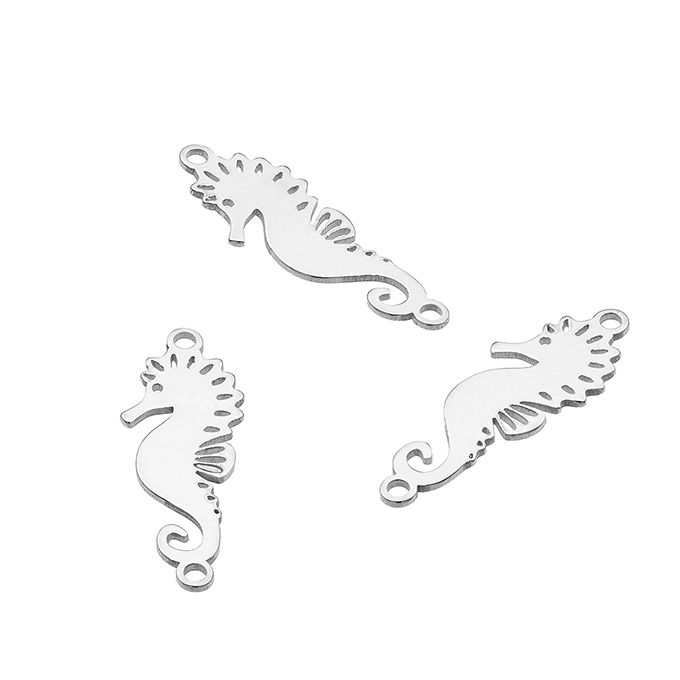 Pendentif hippocampe 6x16mm 2 anneaux (10pcs)