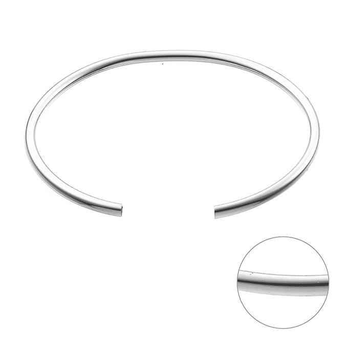 65x55mm open bangle 3mm flexible tube (1pc)