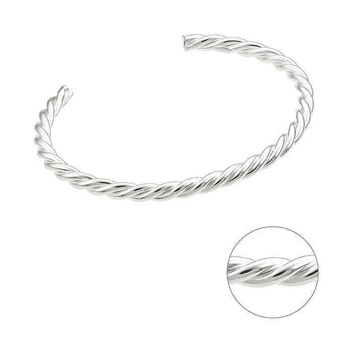 Bracciale rigido aperto ritorto 48x58mm (1pz)