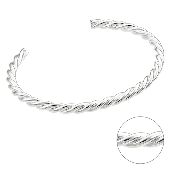 Bracciale rigido aperto ritorto 60x50mm (1pz)