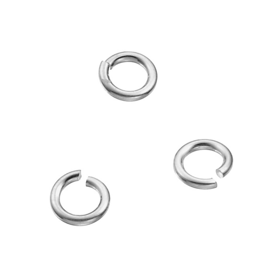 Weiss Rhodiniert – SILVERFILLED – Offener Spaltring Biegering 3,1mm Draht 0,6mm (100Stk)