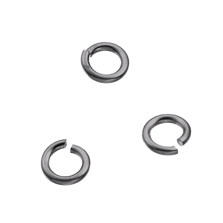 Rhodié Noir – SILVERFILLED – Anneaux ouverts 3,1mm fil 0,6mm (100pcs)