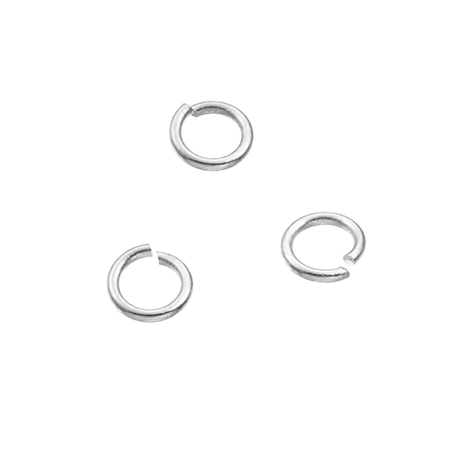 Weiss Rhodiniert – SILVERFILLED – Offener Spaltring Biegering 4,4mm Draht 0,7mm (100Stk)