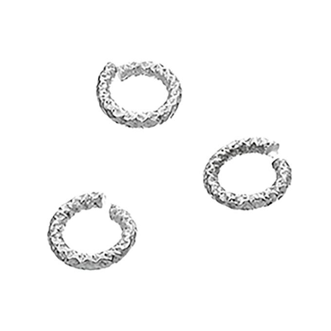 5,5mm open jump rings 1mm hammered wire (env.100pcs)