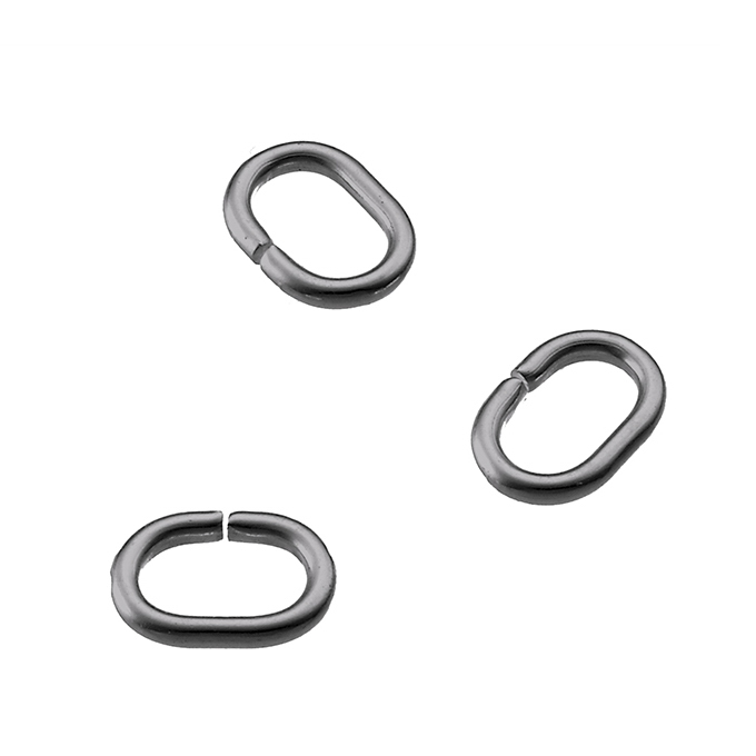 Black Rhodium – 5x7mm oval open jump rings 1mm wire (approx. 52pcs) | G ...