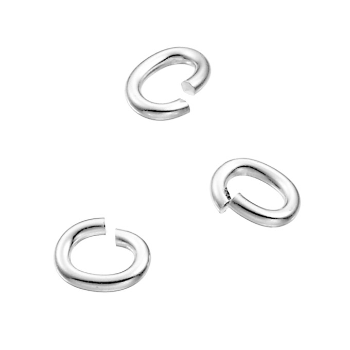 3x4mm oval open jump rings 0,7mm wire (approx.  100pcs)