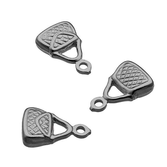 Rodiato Nero – Charms mini borsa con anello (5pz)