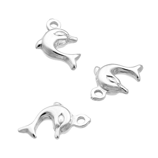 Pendentifs mini dauphins 9mm avec anneau (env. 5pcs)