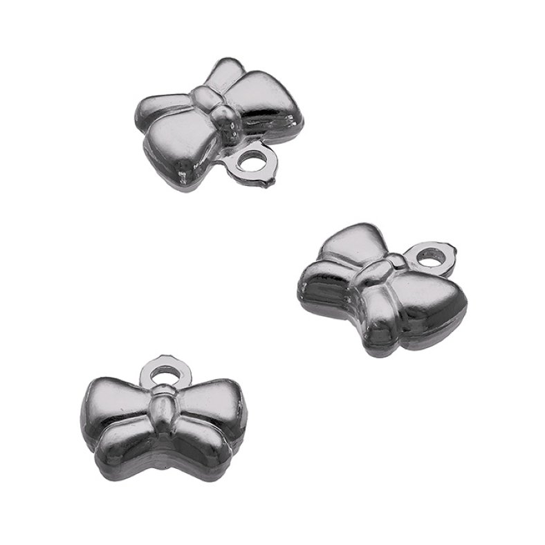 Rodiato Nero – Charms mini nodo da 9mm con anello (5pz)