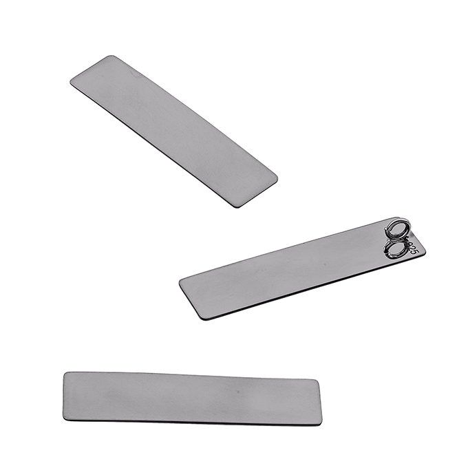 Schwarz Rhodiniert – Anhänger rechteckig 8x30mm mit Ring hinten, hochglanzpoliert (3Stk)