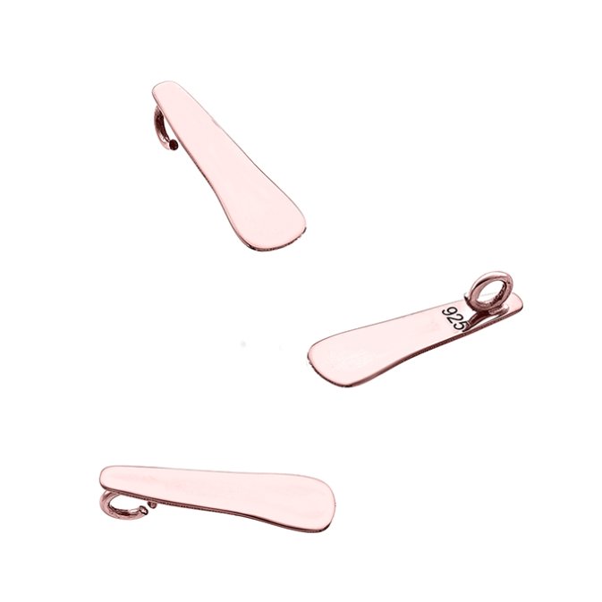 Placcato Rosa 1µ – Pendente ovale15mm con annello incorporato nella parte posteriore, lucidato a specchio (3pz)
