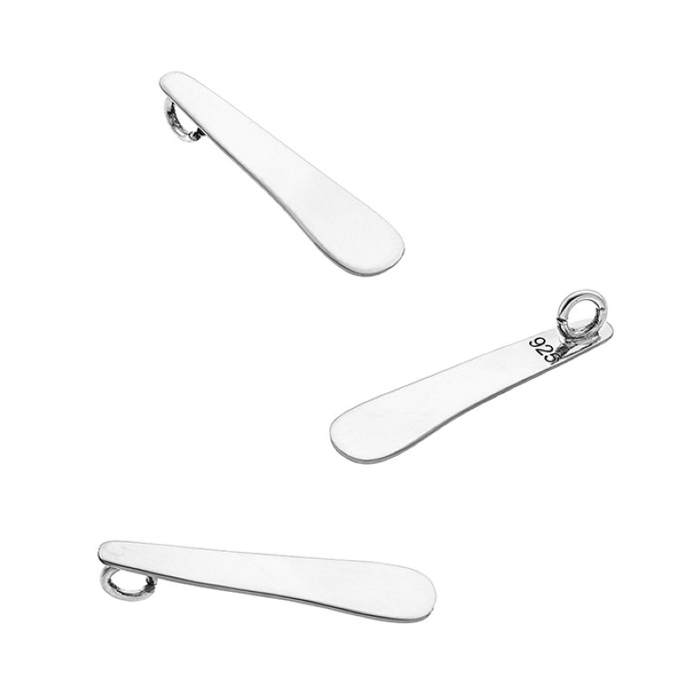 Pendente ovale 20mm con annello incorporato nella parte posteriore, lucidato a specchio (3pz)