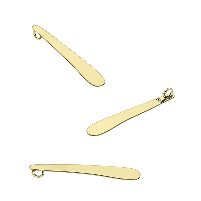 Yellow Gold 3µ – 30mm Oval pendant with ring on the back, hand polished (3pcs)