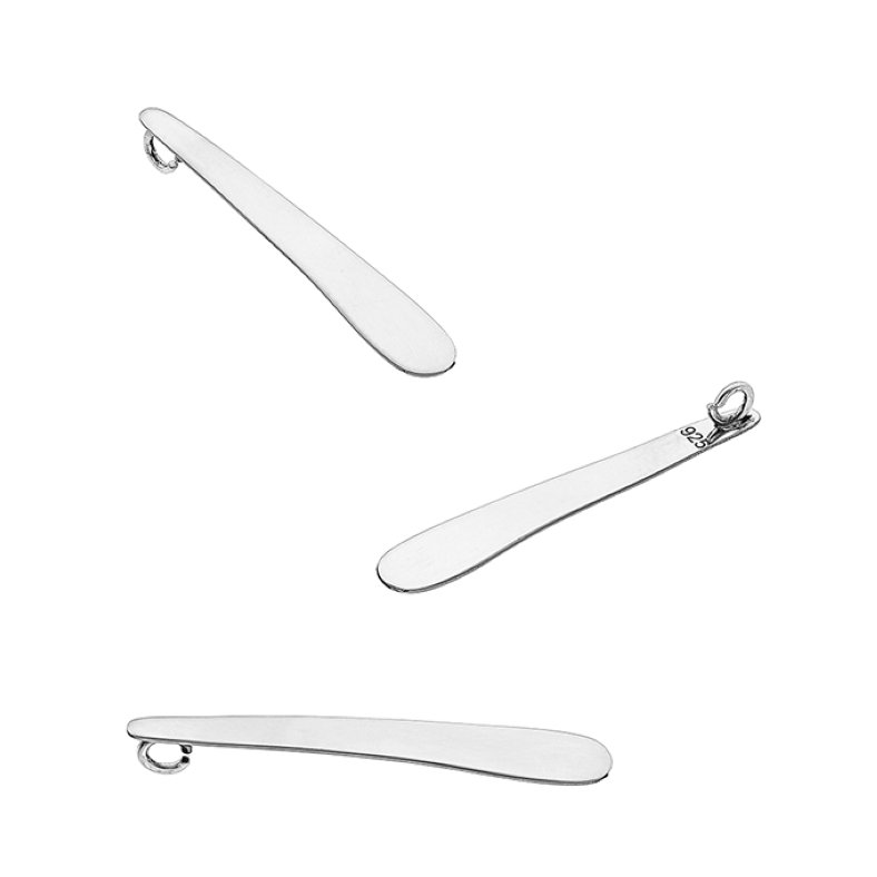 Pendente ovale 30mm con annello incorporato nella parte posteriore, lucidato a specchio (3pz)