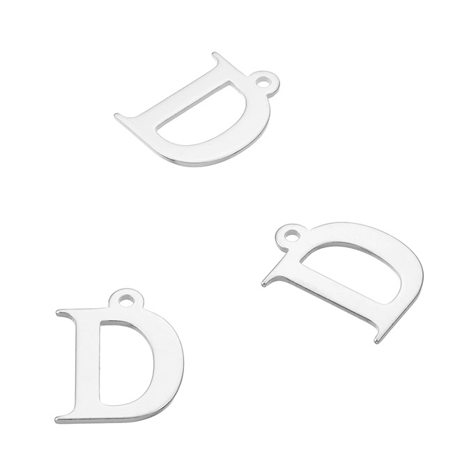 7mm alphabet charms letter D (10pcs)