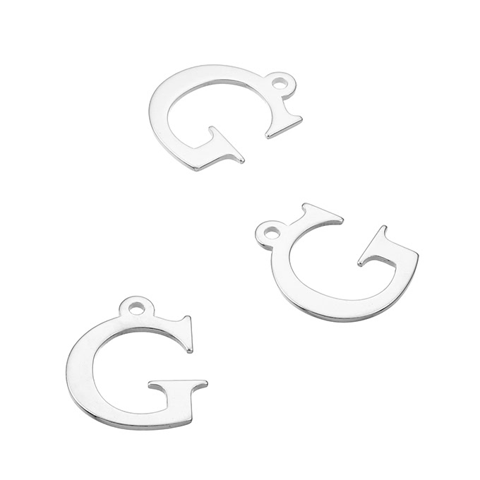 Breloques lettre G, 7mm avec trou (10pcs)