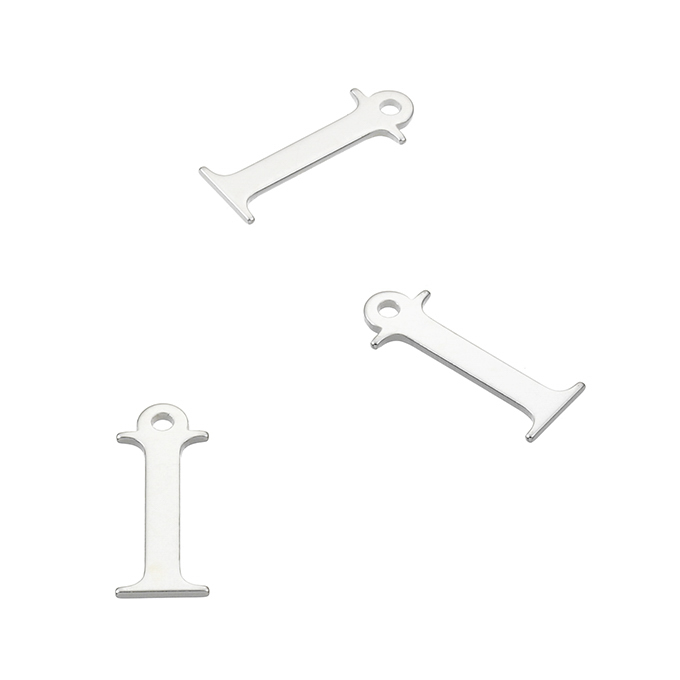 Breloques lettre I, 7mm avec trou (10pcs)