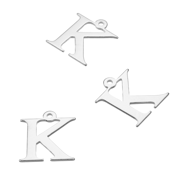 7mm alphabet charms letter K (10pcs)