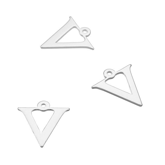 Breloques lettre V, 7mm avec trou (10pcs)