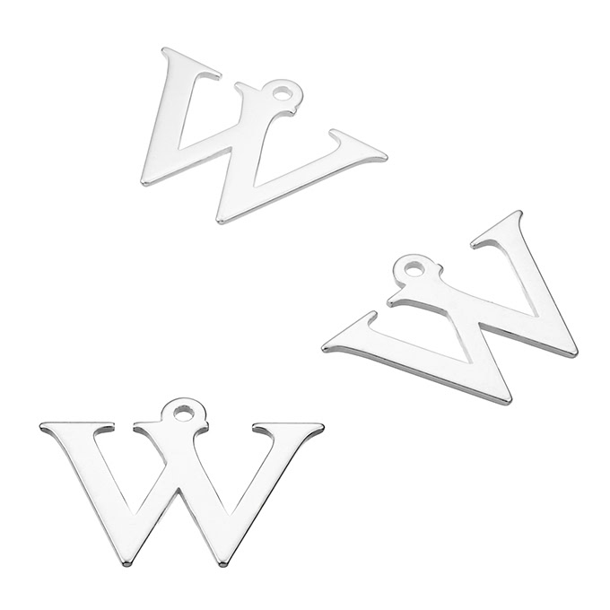 7mm alphabet charms letter W (10pcs)