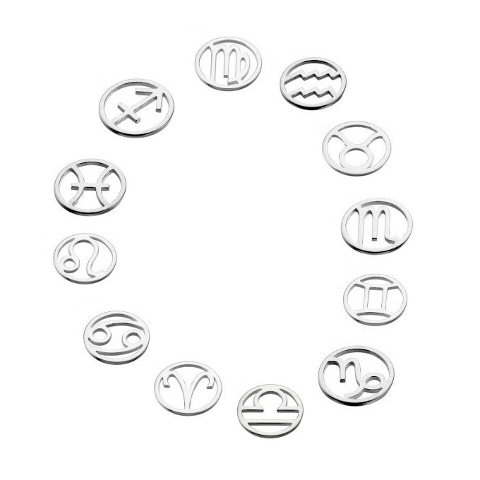 Set of 12 zodiac charms 10mm (1pc per sign=12pcs)