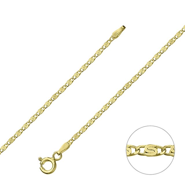 Goldgelb Vergoldet 1µ – Fantasie Kettenglieder schneckenkette 1,65mm (1m)