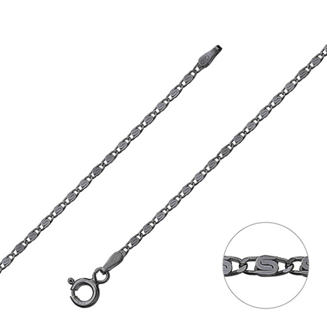 Rodiato Nero – Catena maglia fantasia chiocciola 1,65mm (1m)
