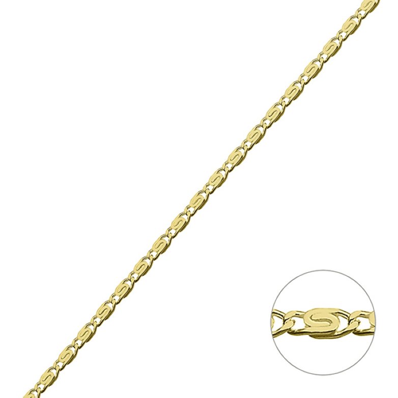 Yellow Gold 3µ – 2,14mm fancy link snail chain (1m)