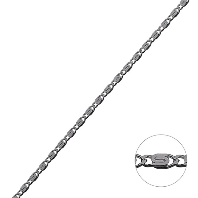 Rodiato Nero – Catena maglia fantasia chiocciola 2,14mm (1m)
